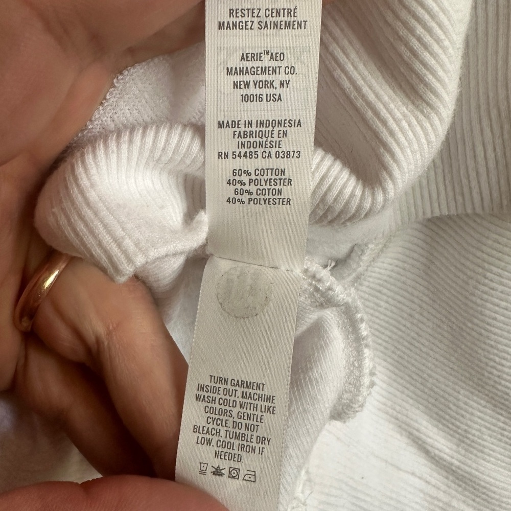 Aerie offline terry cloth quarter zip sweatshirt sz M white - Picture 3 of 6